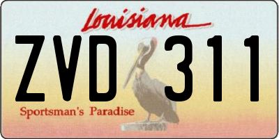 LA license plate ZVD311