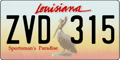 LA license plate ZVD315