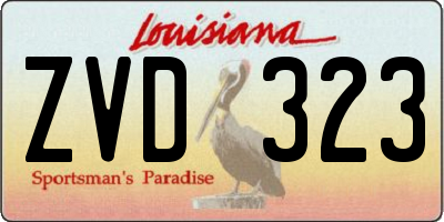 LA license plate ZVD323