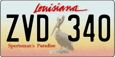 LA license plate ZVD340