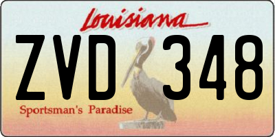 LA license plate ZVD348