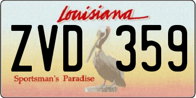 LA license plate ZVD359