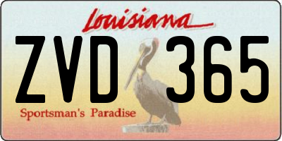 LA license plate ZVD365