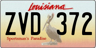 LA license plate ZVD372