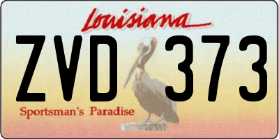 LA license plate ZVD373