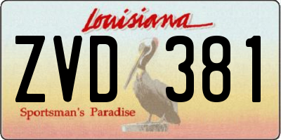 LA license plate ZVD381