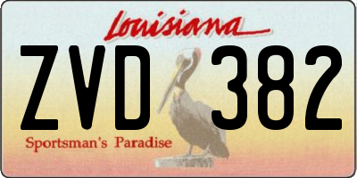 LA license plate ZVD382