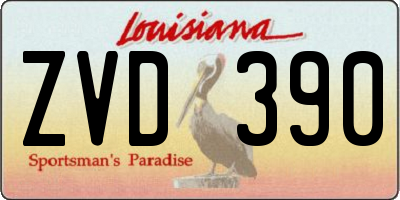 LA license plate ZVD390