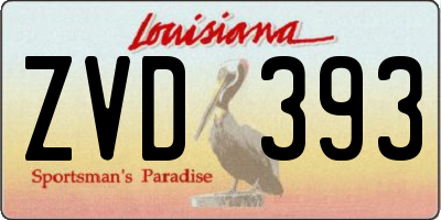 LA license plate ZVD393