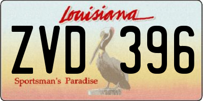 LA license plate ZVD396