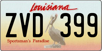 LA license plate ZVD399