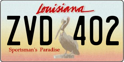 LA license plate ZVD402