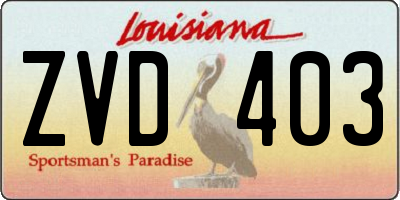 LA license plate ZVD403