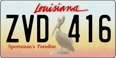 LA license plate ZVD416