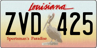 LA license plate ZVD425