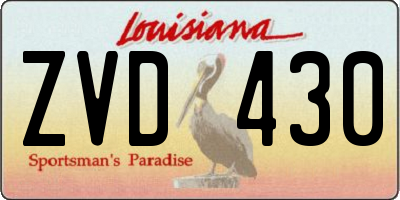 LA license plate ZVD430