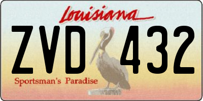 LA license plate ZVD432