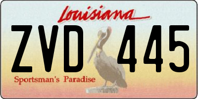 LA license plate ZVD445