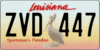 LA license plate ZVD447