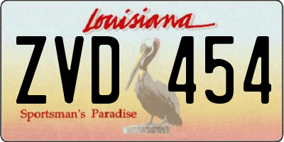 LA license plate ZVD454