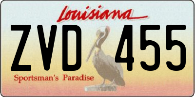LA license plate ZVD455