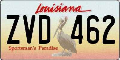 LA license plate ZVD462