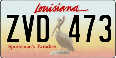 LA license plate ZVD473