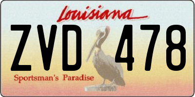 LA license plate ZVD478