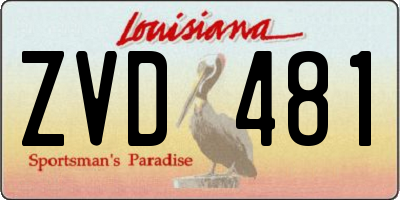 LA license plate ZVD481