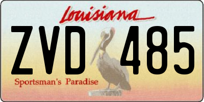 LA license plate ZVD485