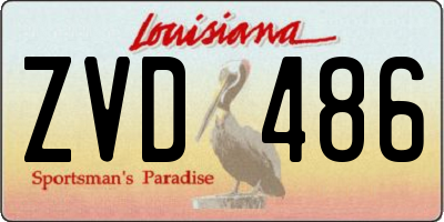 LA license plate ZVD486