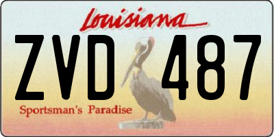 LA license plate ZVD487
