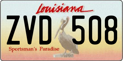 LA license plate ZVD508