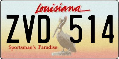 LA license plate ZVD514