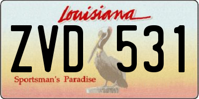 LA license plate ZVD531