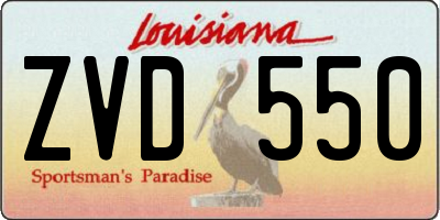 LA license plate ZVD550