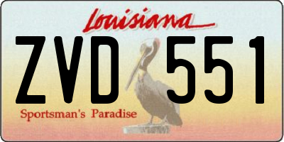 LA license plate ZVD551