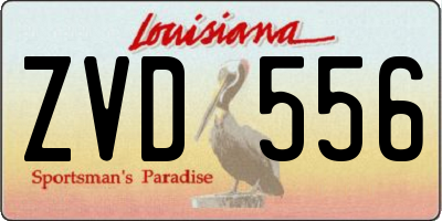 LA license plate ZVD556