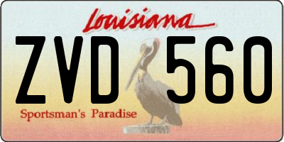 LA license plate ZVD560