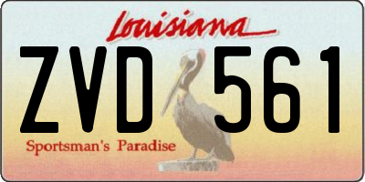 LA license plate ZVD561