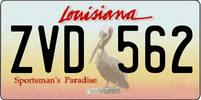 LA license plate ZVD562