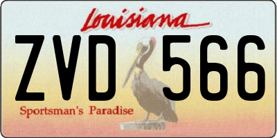 LA license plate ZVD566