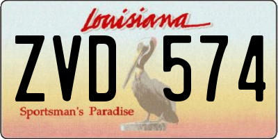 LA license plate ZVD574