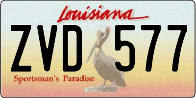 LA license plate ZVD577