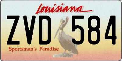 LA license plate ZVD584