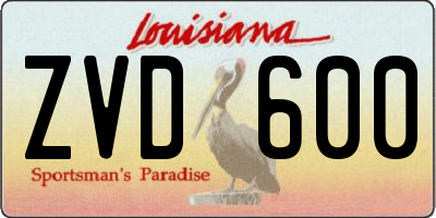 LA license plate ZVD600