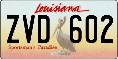 LA license plate ZVD602