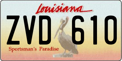 LA license plate ZVD610