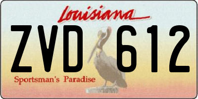 LA license plate ZVD612