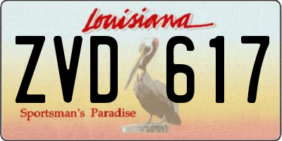 LA license plate ZVD617
